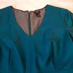 Jcrew dark teal/green mimo wool dress sz 6.